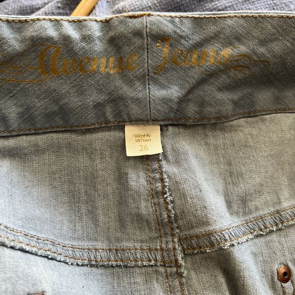 Avenue  Womens Denim Skirt Plus Size 26 Stretch Pockets Blue Casual Beach Travel - Picture 11 of 14